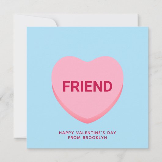Vriend blauw conversatie hart Valentijnsdag Kaart (Voorkant)