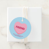 Vriend blauw roze gesprekshart Valentijns Bedankjes Labels (In situ)