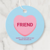 Vriend blauw roze gesprekshart Valentijns Bedankjes Labels (Voorkant)