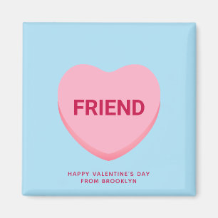 Vriend blauw roze gesprekshart Valentijns Magneet