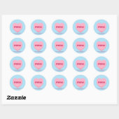 Vriend blauw roze gesprekshart Valentijns Ronde Sticker (Vel)