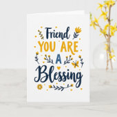 Vriend Blessing Bloemschikking Kaart (Gele Bloem)