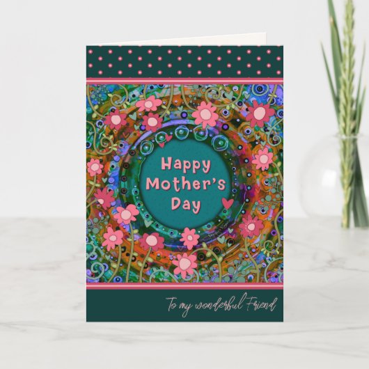 Vriend Bloemenharten  Unieke Moederdag Kaart (Voorkant)