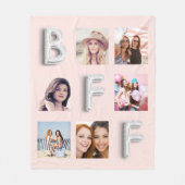 Vriend blush roos gouden zilveren foto collage fleece deken (Voorkant)