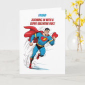 Vriend Boy Valentijn Superheld Knuffel Kaart (Gele Bloem)