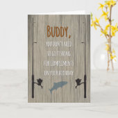 Vriend / Buddy Verjaardag, Gevist voor Complimente Kaart (Gele Bloem)