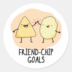 Vriend-Chip Goals Grappige Chip Pun Ronde Sticker