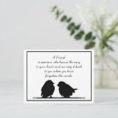 Vriend citaat Song in je hart en vogels Briefkaart (Staand voorkant)