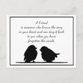 Vriend citaat Song in je hart en vogels Briefkaart (Voorkant)