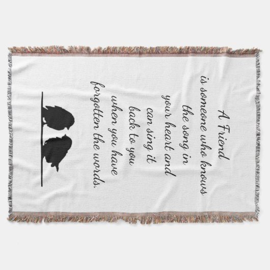 Vriend citaat Song in je hart en vogels Deken (Voorkant)