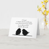 Vriend citaat Song in je hart en vogels Kaart (Gele Bloem)