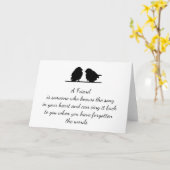 Vriend citaat Song in je hart en vogels Kaart (Gele Bloem)