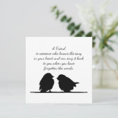 Vriend citaat Song in je hart en vogels Kaart (Staand voorkant)