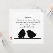 Vriend citaat Song in je hart en vogels Kaart (Voorkant / Achterkant in situ)