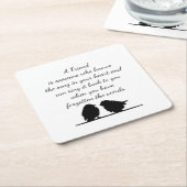 Vriend citaat Song in je hart en vogels Kartonnen Onderzetters (Schuin)