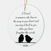 Vriend citaat Song in je hart en vogels Keramisch Ornament (Links)