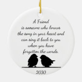 Vriend citaat Song in je hart en vogels Keramisch Ornament (Achterkant)