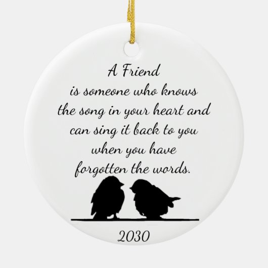 Vriend citaat Song in je hart en vogels Keramisch Ornament (Achterkant)