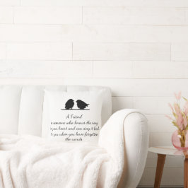 Vriend citaat Song in je hart en vogels Kussen