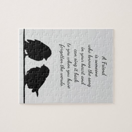 Vriend citaat Song in je hart en vogels Legpuzzel (Horizontaal)