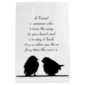 Vriend citaat Song in je hart en vogels Medium Cadeauzakje (Achterkant)