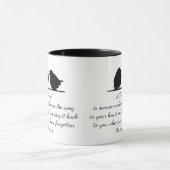 Vriend citaat Song in je hart en vogels Mok (Midden)