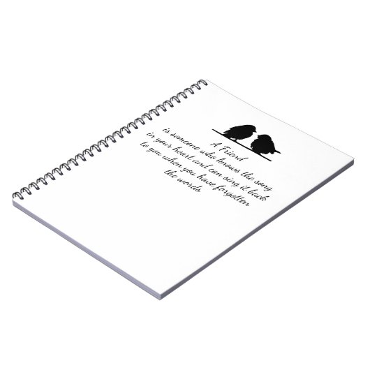 Vriend citaat Song in je hart en vogels Notitieboek (Linkerzijde)