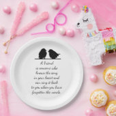 Vriend citaat Song in je hart en vogels Papieren Bordje (Feest)