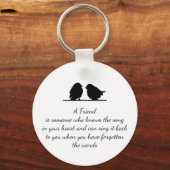 Vriend citaat Song in je hart en vogels Sleutelhanger (Voorkant)