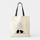Vriend citaat Song in je hart en vogels Tote Bag (Achterkant)