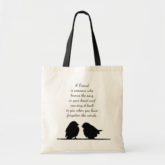 Vriend citaat Song in je hart en vogels Tote Bag (Voorkant)