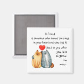 Vriend citaat Song in je hartkletjes Magneet (Voorkant / Achterkant)