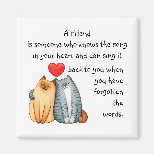 Vriend citaat Song in je hartkletjes Magneet (Voorkant)