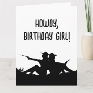 VRIEND COWGIRLS WILLEN WEST BIRTHDAY-WENSKAART KAART