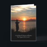 Vriend Coworker Verjaardag Zonsondergang Gevist Si Kaart<br><div class="desc">Wens je vriend/collega een fijne verjaardag met deze prachtige zonsondergang viskaart. Zacht silhouet foto van een man vissen in het hoge gras voor de kust als de zon ondergaat,  het gieten van prachtige kleuren tussen de wolken in de lucht.</div>