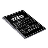 Vriend Dank u het manuscript van de Cadeaubon van  Notitieboek (Rechterzijde)