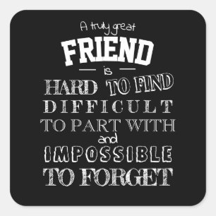 Vriend Dank u het manuscript van de Cadeaubon van  Vierkante Sticker