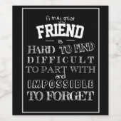 Vriend Dank u het manuscript van de Cadeaubon van Wijn Etiket (Enkel label)