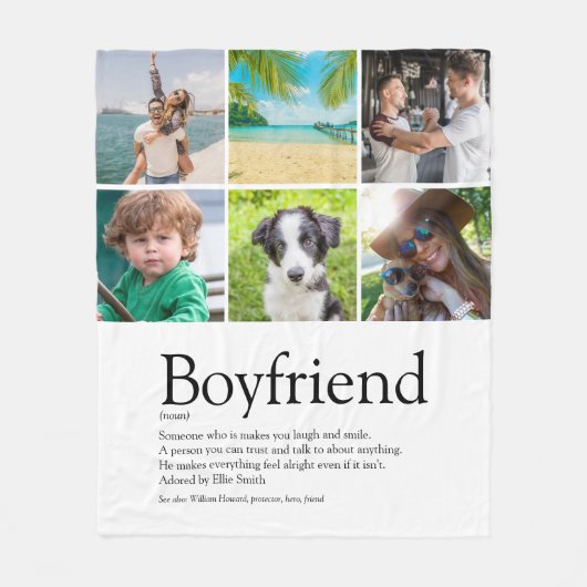 Vriend definitie 6 foto collage leuk fleece deken (Voorkant)