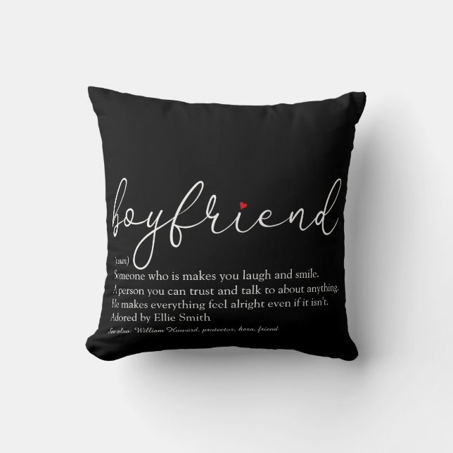 Vriend definitie stijlvol script rode liefdeshart kussen (Voorkant)