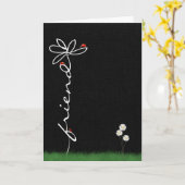 Vriend denkt aan je madeliefje met damesinsecten kaart (Gele Bloem)