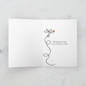 Vriend denkt aan je madeliefje met damesinsecten kaart (Binnen)