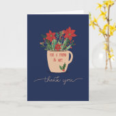 Vriend en vrouw Dank je wel voor Kerstmis Poinsett Kaart (Gele Bloem)