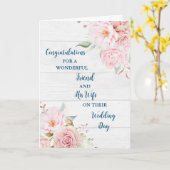 Vriend en zijn vrouw trouwdag gefeliciteerd kaart (Gele Bloem)