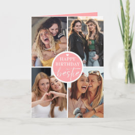 Vriend Foto Collage Hart Script Gelukkig Verjaarda Kaart