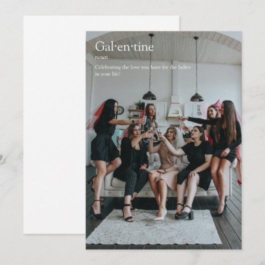 Vriend Foto Galentine's Day Definitiekaart Feestdagenkaart (Voorkant / Achterkant)