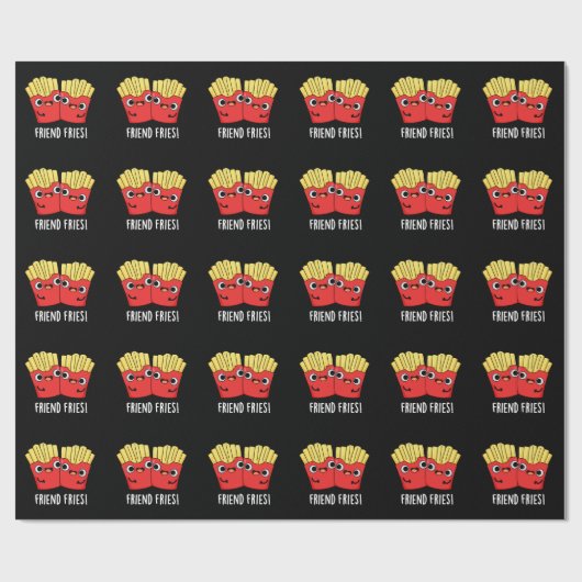 Vriend Fries Grappig BFF Pun Donker BG Cadeaupapier (Vlak)