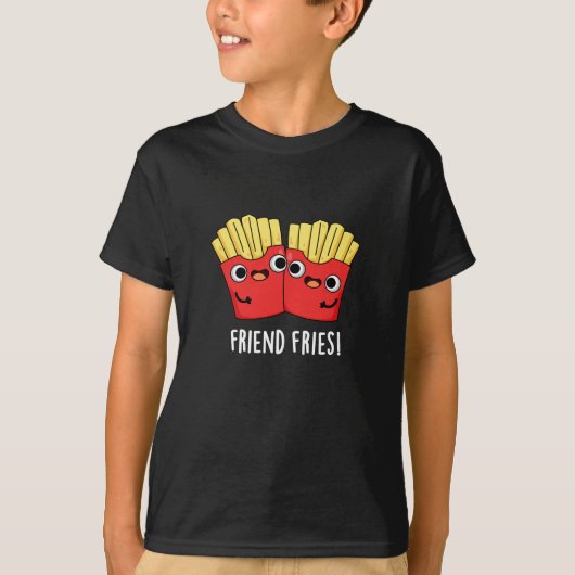 Vriend Fries Grappig BFF Pun Donker BG T-shirt (Voorkant)