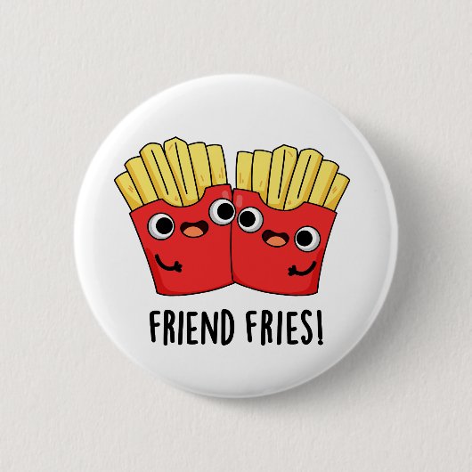 Vriend Fries Grappig BFF Pun Ronde Button 5,7 Cm (Voorkant)