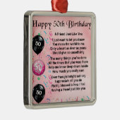 Vriend gedicht - 50e verjaardag metalen ornament (Rechts)